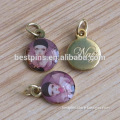 fashion printing logo gold metal pendants zipper puller